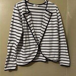 Black and White Striped Blazer